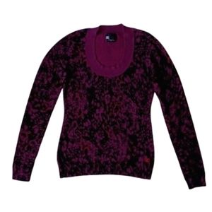 DC Cotton Blend Scoop Neck Abstract Print Pullover Sweater- Sz. Med